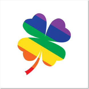 Rainbow St Patrick's Day Clover LGBTQ Gay Pride Posters and Art